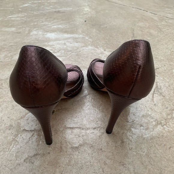Chocolate peep toe heels - Picture 3 of 9